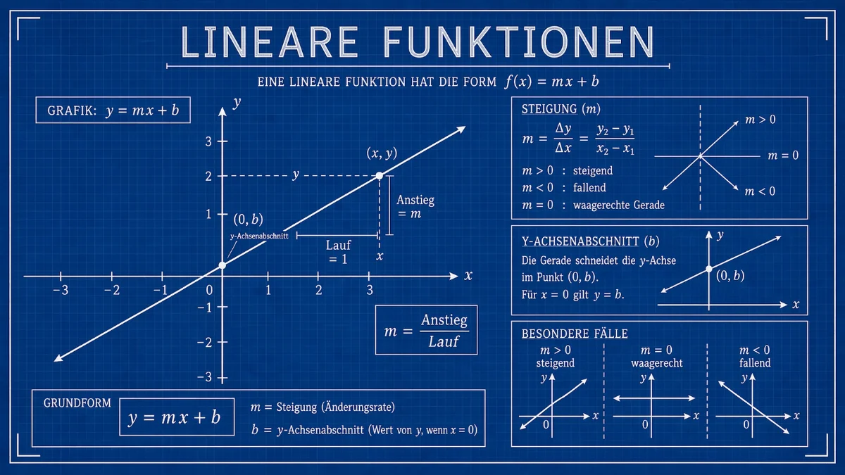 Lineare Funktion — Gerade im Koordinatensystem